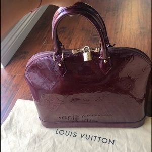 Louis Vuitton Cream Monogram Vernis Alma GM Bag Louis Vuitton